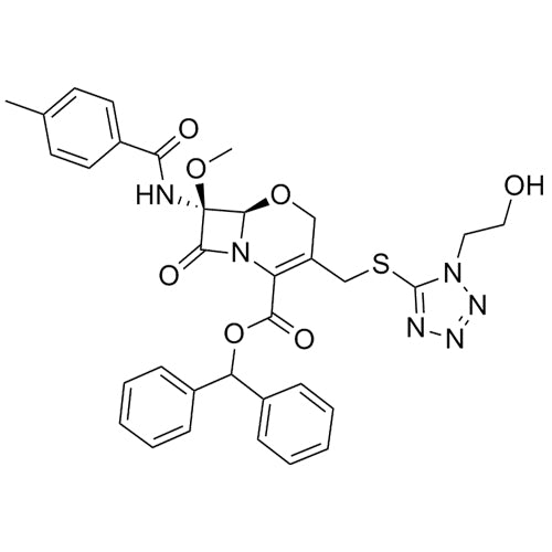 (6R,7S)-benzhydryl 3-(((1-(2-hydroxyethyl)-1H-tetrazol-5-yl)thio)methyl)-7-methoxy-7-(4-methylbenzamido)-8-oxo-5-oxa-1-azabicyclo[4.2.0]oct-2-ene-2-carboxylate