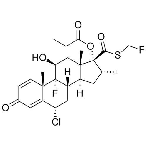(6S,8S,9R,10S,11S,13S,14S,16R,17R)-6-chloro-9-fluoro-17-(((fluoromethyl)thio)carbonyl)-11-hydroxy-10,13,16-trimethyl-3-oxo-6,7,8,9,10,11,12,13,14,15,16,17-dodecahydro-3H-cyclopenta[a]phenanthren-17-yl propionate
