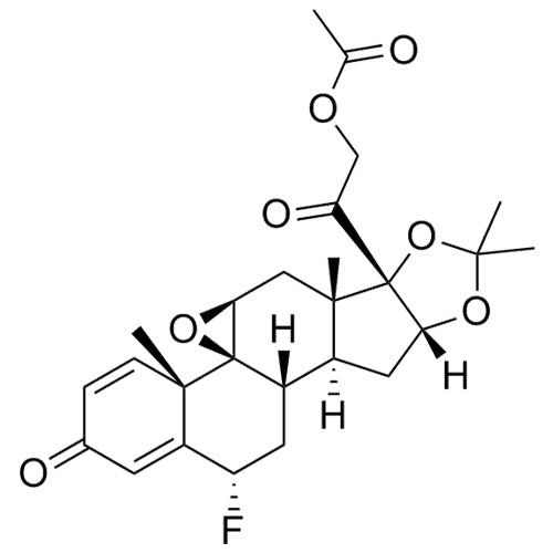 2-((2S,6aS,6bS,7aS,8aS,8bS,11aR,12aS,12bS)-2-fluoro-6a,8a,10,10-tetramethyl-4-oxo-1,2,4,6a,7a,8,8a,8b,11a,12,12a,12b-dodecahydronaphtho[2',1':4,5]oxireno[2',3':5,6]indeno[1,2-d][1,3]dioxol-8b-yl)-2-oxoethyl acetate