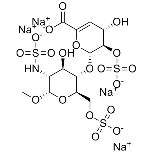 sodium(2R,3R,4S)-4-hydroxy-2-(((2R,3S,4R,5R,6S)-4-hydroxy-6-methoxy-5-(sulfonatoamino)-2-((sulfonatooxy)methyl)tetrahydro-2H-pyran-3-yl)oxy)-3-(sulfonatooxy)-3,4-dihydro-2H-pyran-6-carboxylate