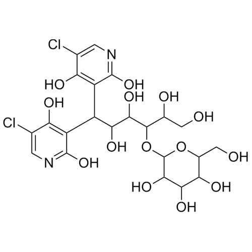 6,6-bis(5-chloro-2,4-dihydroxypyridin-3-yl)-3-((3,4,5-trihydroxy-6-(hydroxymethyl)tetrahydro-2H-pyran-2-yl)oxy)hexane-1,2,4,5-tetraol