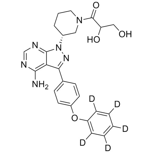 1-((R)-3-(4-amino-3-(4-phenoxyphenyl)-1H-pyrazolo[3,4-d]pyrimidin-1-yl)piperidin-1-yl)-2,3-dihydroxypropan-1-one-D5