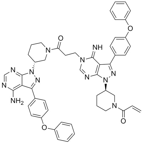 1-((R)-3-(5-(3-((R)-3-(4-amino-3-(4-phenoxyphenyl)-1H-pyrazolo[3,4-d]pyrimidin-1-yl)piperidin-1-yl)-3-oxopropyl)-4-imino-3-(4-phenoxyphenyl)-4,5-dihydro-1H-pyrazolo[3,4-d]pyrimidin-1-yl)piperidin-1-yl)prop-2-en-1-one