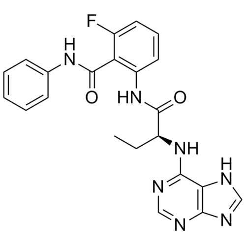 (S)-2-(2-((7H-purin-6-yl)amino)butanamido)-6-fluoro-N-phenylbenzamide