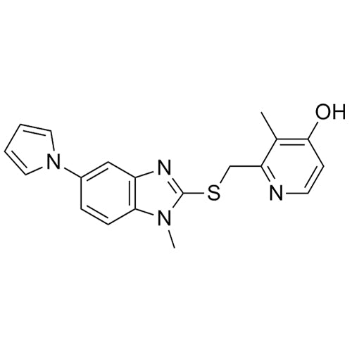 3-methyl-2-(((1-methyl-5-(1H-pyrrol-1-yl)-1H-benzo[d]imidazol-2-yl)thio)methyl)pyridin-4-ol