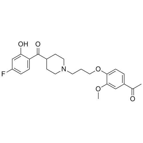 1-(4-(3-(4-(4-fluoro-2-hydroxybenzoyl)piperidin-1-yl)propoxy)-3-methoxyphenyl)ethanone