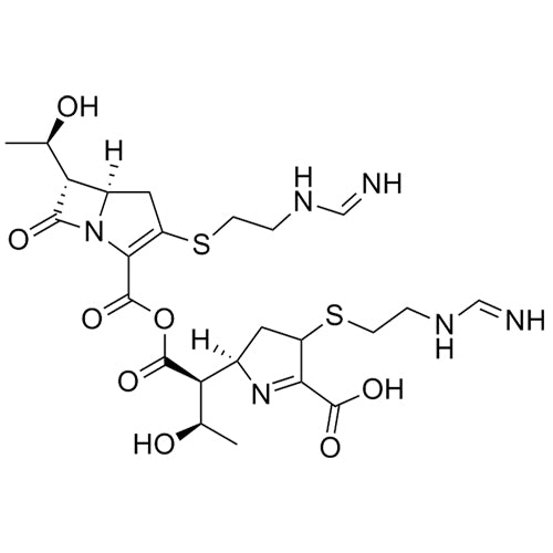 (2R)-4-((2-formimidamidoethyl)thio)-2-((2S,3R)-1-(((5R,6S)-3-((2-formimidamidoethyl)thio)-6-((R)-1-hydroxyethyl)-7-oxo-1-azabicyclo[3.2.0]hept-2-ene-2-carbonyl)oxy)-3-hydroxy-1-oxobutan-2-yl)-3,4-dihydro-2H-pyrrole-5-carboxylicacid