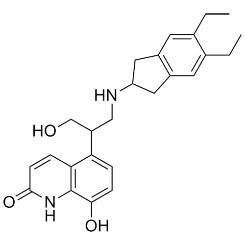 5-(1-((5,6-diethyl-2,3-dihydro-1H-inden-2-yl)amino)-3-hydroxypropan-2-yl)-8-hydroxyquinolin-2(1H)-one