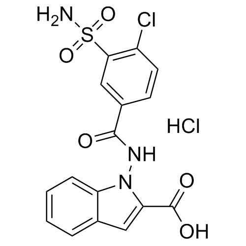 HCl1-(4-chloro-3-sulfamoylbenzamido)-1H-indole-2-carboxylicacidhydrochloride