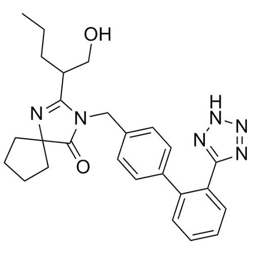 3-((2'-(2H-tetrazol-5-yl)-[1,1'-biphenyl]-4-yl)methyl)-2-(1-hydroxypentan-2-yl)-1,3-diazaspiro[4.4]non-1-en-4-one
