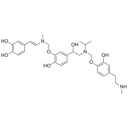 (E)-4-(2-(((2-hydroxy-5-(1-hydroxy-2-(((2-hydroxy-4-(2-(methylamino)ethyl)phenoxy)methyl)(isopropyl)amino)ethyl)phenoxy)methyl)(methyl)amino)vinyl)benzene-1,2-diol