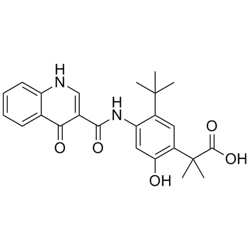 2-(5-(tert-butyl)-2-hydroxy-4-(4-oxo-1,4-dihydroquinoline-3-carboxamido)phenyl)-2-methylpropanoicacid