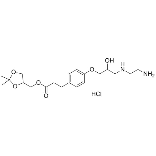 (2,2-dimethyl-1,3-dioxolan-4-yl)methyl3-(4-(3-((2-aminoethyl)amino)-2-hydroxypropoxy)phenyl)propanoatehydrochloride