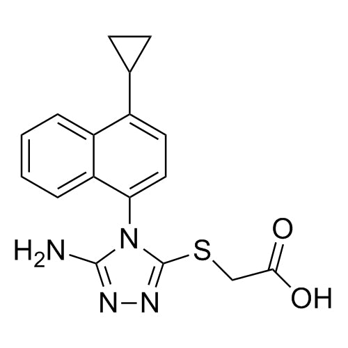 2-((5-amino-4-(4-cyclopropylnaphthalen-1-yl)-4H-1,2,4-triazol-3-yl)thio)aceticacid