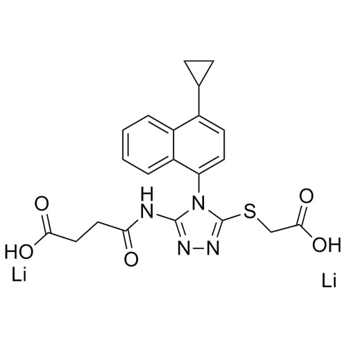 4-((5-((carboxymethyl)thio)-4-(4-cyclopropylnaphthalen-1-yl)-4H-1,2,4-triazol-3-yl)amino)-4-oxobutanoicacid,dilithiumsalt