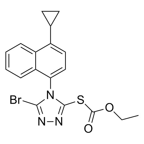 S-(5-bromo-4-(4-cyclopropylnaphthalen-1-yl)-4H-1,2,4-triazol-3-yl)O-ethylcarbonothioate