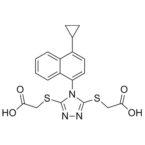 2,2'-((4-(4-cyclopropylnaphthalen-1-yl)-4H-1,2,4-triazole-3,5-diyl)bis(sulfanediyl))diaceticacid