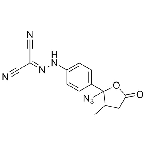 Levosimendan Impurity (2-[2-[4-(2-Azidotetrahydro-3-Methyl-5-oxo-2-Furanyl)phenyl]hydrazinylidene]propanedinitrile)