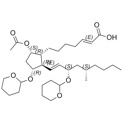 (E)-7-((1R,2R,3R,5S)-5-acetoxy-2-((3S,5S,E)-5-methyl-3-((tetrahydro-2H-pyran-2-yl)oxy)non-1-en-1-yl)-3-((tetrahydro-2H-pyran-2-yl)oxy)cyclopentyl)hept-2-enoicacid