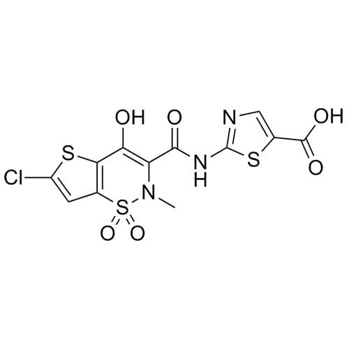 2-(6-chloro-4-hydroxy-2-methyl-1,1-dioxido-2H-thieno[2,3-e][1,2]thiazine-3-carboxamido)thiazole-5-carboxylicacid