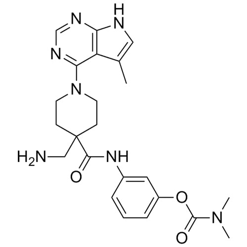 LX7101 (3-(4-(aminomethyl)-1-(5-methyl-7H-pyrrolo[2,3-d]pyrimidin-4-yl)piperidine-4-carboxamido)phenyl dimethylcarbamate