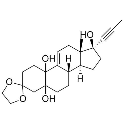 (8S,13S,14S,17S)-13-methyl-17-(prop-1-yn-1-yl)-1,2,4,5,6,7,8,10,12,13,14,15,16,17-tetradecahydrospiro[cyclopenta[a]phenanthrene-3,2'-[1,3]dioxolane]-5,10,17-triol