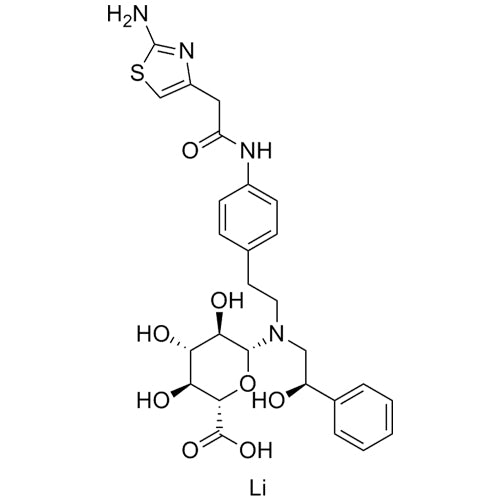 2S,3S,4S,5R,6R)-6-((4-(2-(2-aminothiazol-4-yl)acetamido)phenethyl)((R)-2-hydroxy-2-phenylethyl)amino)-3,4,5-trihydroxytetrahydro-2H-pyran-2-carboxylicacid,lithiumsalt
