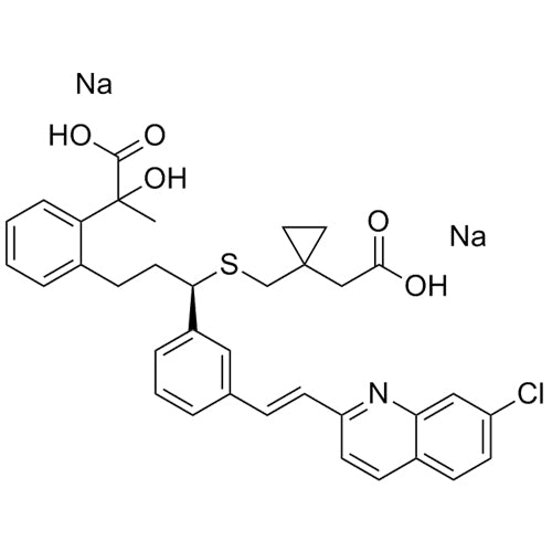 2-(2-((R)-3-(((1-(carboxymethyl)cyclopropyl)methyl)thio)-3-(3-((E)-2-(7-chloroquinolin-2-yl)vinyl)phenyl)propyl)phenyl)-2-hydroxypropanoicacid,disodiumsalt