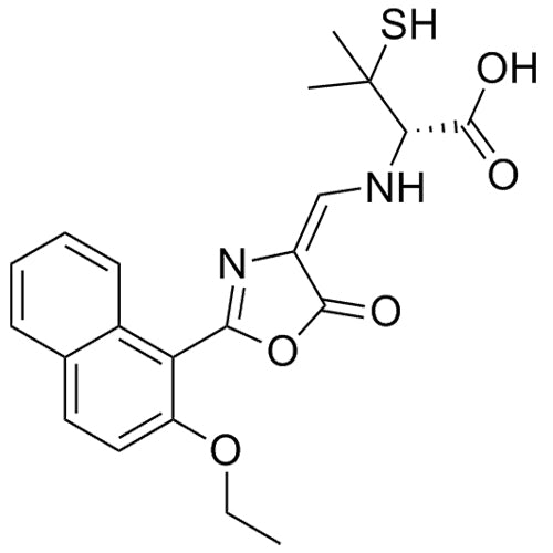(S,E)-2-(((2-(2-ethoxynaphthalen-1-yl)-5-oxooxazol-4(5H)-ylidene)methyl)amino)-3-mercapto-3-methylbutanoicacid