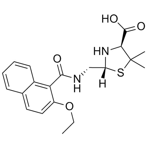 (2R,4S)-2-((2-ethoxy-1-naphthamido)methyl)-5,5-dimethylthiazolidine-4-carboxylicacid
