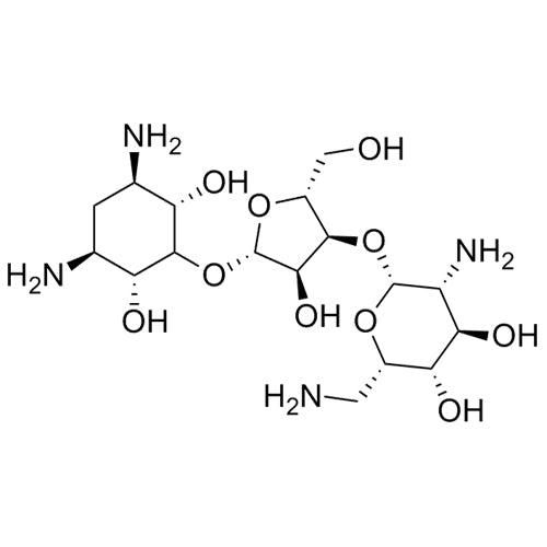 (2S,3S,4R,5R,6R)-5-amino-2-(aminomethyl)-6-(((2R,3S,4R,5S)-5-(((2R,3S,5R,6S)-3,5-diamino-2,6-dihydroxycyclohexyl)oxy)-4-hydroxy-2-(hydroxymethyl)tetrahydrofuran-3-yl)oxy)tetrahydro-2H-pyran-3,4-diol