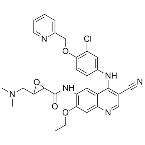 N-(4-((3-chloro-4-(pyridin-2-ylmethoxy)phenyl)amino)-3-cyano-7-ethoxyquinolin-6-yl)-3-((dimethylamino)methyl)oxirane-2-carboxamide