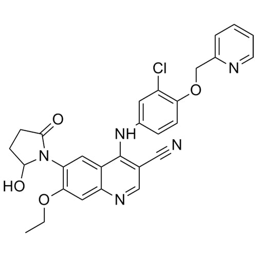 4-((3-chloro-4-(pyridin-2-ylmethoxy)phenyl)amino)-7-ethoxy-6-(2-hydroxy-5-oxopyrrolidin-1-yl)quinoline-3-carbonitrile