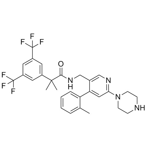 2-(3,5-bis(trifluoromethyl)phenyl)-2-methyl-N-((6-(piperazin-1-yl)-4-(o-tolyl)pyridin-3-yl)methyl)propanamide