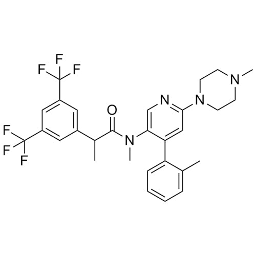 2-(3,5-bis(trifluoromethyl)phenyl)-N-methyl-N-(6-(4-methylpiperazin-1-yl)-4-(o-tolyl)pyridin-3-yl)propanamide