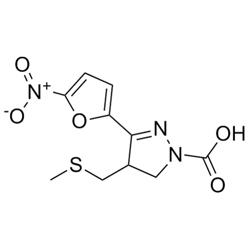 4-((methylthio)methyl)-3-(5-nitrofuran-2-yl)-4,5-dihydro-1H-pyrazole-1-carboxylic acid