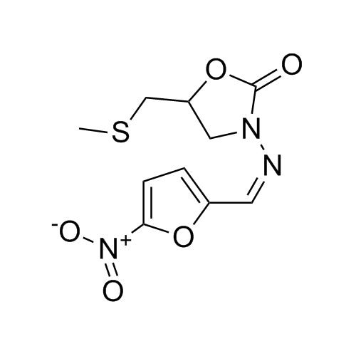 (Z)-5-((methylthio)methyl)-3-(((5-nitrofuran-2-yl)methylene)amino)oxazolidin-2-one