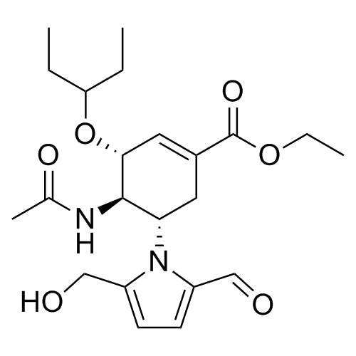 (3R,4R,5S)-ethyl 4-acetamido-5-(2-formyl-5-(hydroxymethyl)-1H-pyrrol-1-yl)-3-(pentan-3-yloxy)cyclohex-1-enecarboxylate