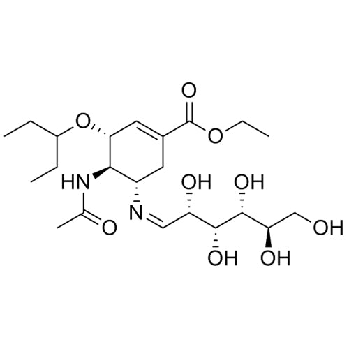 (3R,4R,5S)-ethyl 4-acetamido-5-((Z)-((2S,3R,4R,5R)-2,3,4,5,6-pentahydroxyhexylidene)amino)-3-(pentan-3-yloxy)cyclohex-1-enecarboxylate
