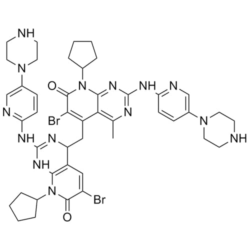 6-bromo-5-((6-bromo-8-cyclopentyl-7-oxo-2-((5-(piperazin-1-yl)pyridin-2-yl)amino)-1,4,7,8-tetrahydropyrido[2,3-d]pyrimidin-4-yl)methyl)-8-cyclopentyl-4-methyl-2-((5-(piperazin-1-yl)pyridin-2-yl)amino)pyrido[2,3-d]pyrimidin-7(8H)-one