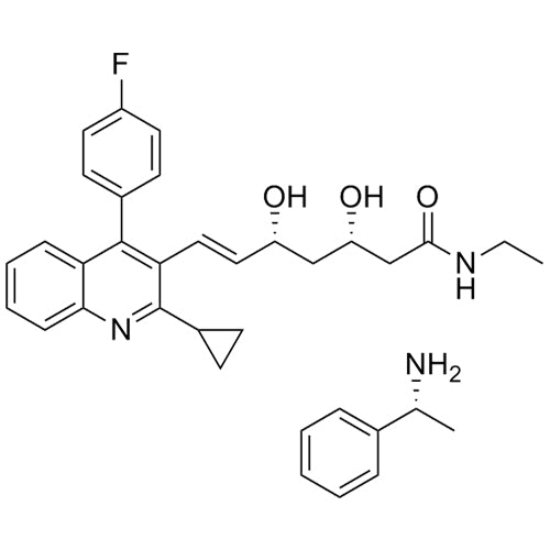 (3S,5R,E)-7-(2-cyclopropyl-4-(4-fluorophenyl)quinolin-3-yl)-N-ethyl-3,5-dihydroxyhept-6-enamide compound with (R)-1-phenylethanamine (1:1)