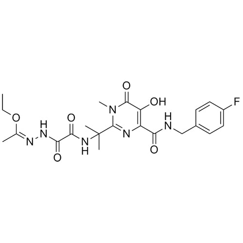 (Z)-ethyl N'-(2-((2-(4-((4-fluorobenzyl)carbamoyl)-5-hydroxy-1-methyl-6-oxo-1,6-dihydropyrimidin-2-yl)propan-2-yl)amino)-2-oxoacetyl)acetohydrazonate