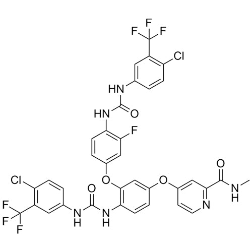 4-(4-(3-(4-chloro-3-(trifluoromethyl)phenyl)ureido)-3-(4-(3-(4-chloro-3-(trifluoromethyl)phenyl)ureido)-3-fluorophenoxy)phenoxy)-N-methylpicolinamide