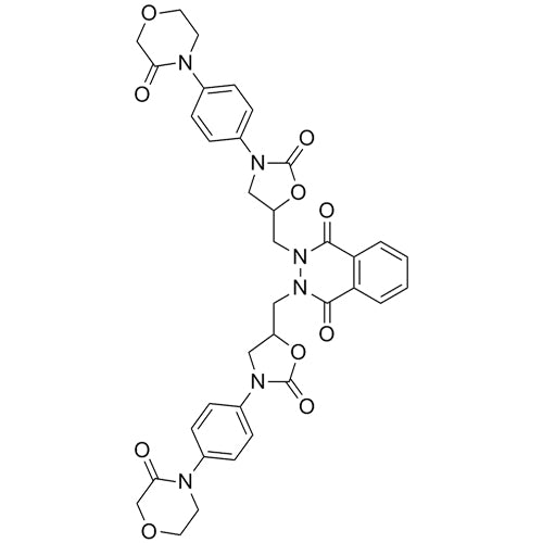2,3-bis((2-oxo-3-(4-(3-oxomorpholino)phenyl)oxazolidin-5-yl)methyl)-2,3-dihydrophthalazine-1,4-dione