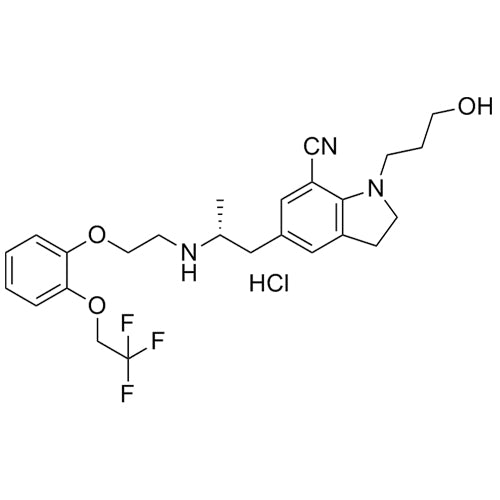 (R)-1-(3-hydroxypropyl)-5-(2-((2-(2-(2,2,2-trifluoroethoxy)phenoxy)ethyl)amino)propyl)indoline-7-carbonitrile hydrochloride