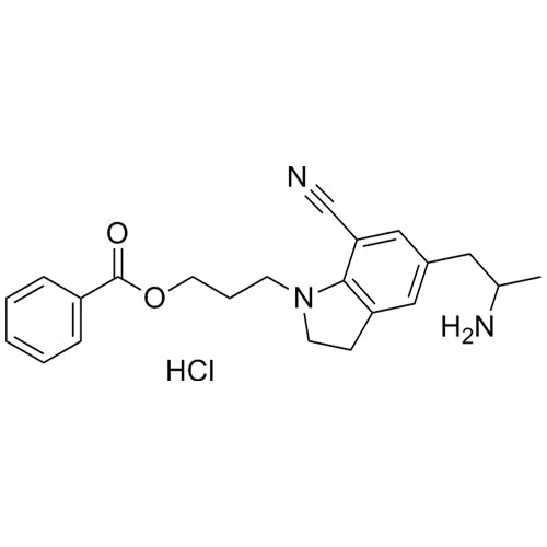 3-(5-(2-aminopropyl)-7-cyanoindolin-1-yl)propyl benzoate hydrochloride
