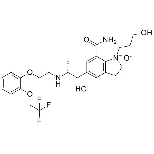 7-carbamoyl-1-(3-hydroxypropyl)-5-((R)-2-((2-(2-(2,2,2-trifluoroethoxy)phenoxy)ethyl)amino)propyl)indoline 1-oxide hydrochloride