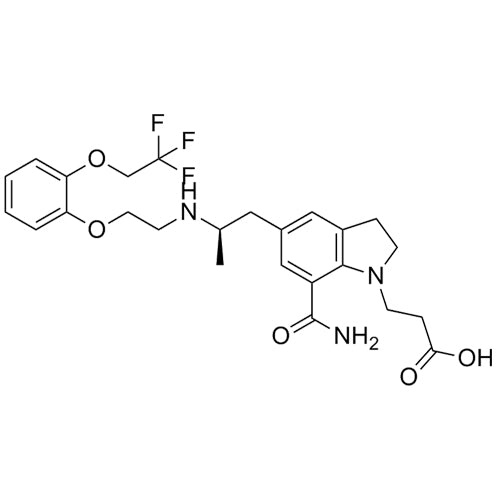 (R)-3-(7-carbamoyl-5-(2-((2-(2-(2,2,2-trifluoroethoxy)phenoxy)ethyl)amino)propyl)indolin-1-yl)propanoic acid