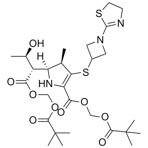 (4R,5S)-(pivaloyloxy)methyl 3-((1-(4,5-dihydrothiazol-2-yl)azetidin-3-yl)thio)-5-((2S,3R)-3-hydroxy-1-oxo-1-((pivaloyloxy)methoxy)butan-2-yl)-4-methyl-4,5-dihydro-1H-pyrrole-2-carboxylate