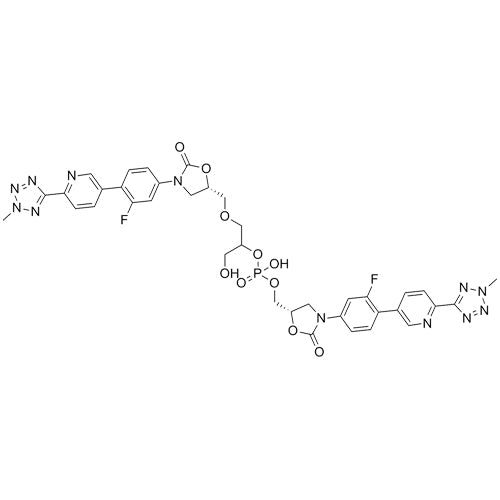 1-(((S)-3-(3-fluoro-4-(6-(2-methyl-2H-tetrazol-5-yl)pyridin-3-yl)phenyl)-2-oxooxazolidin-5-yl)methoxy)-3-hydroxypropan-2-yl (((S)-3-(3-fluoro-4-(6-(2-methyl-2H-tetrazol-5-yl)pyridin-3-yl)phenyl)-2-oxooxazolidin-5-yl)methyl) hydrogen phosphate
